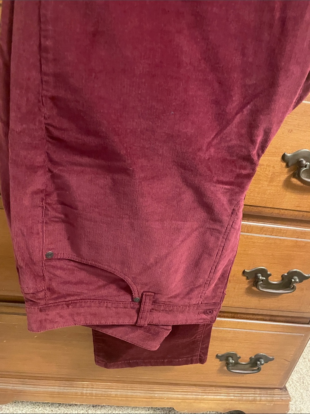 Talbots Women's Corduroy Trousers in Burgundy